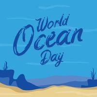 Concept card for the World Ocean Day abstract silhouette background vector