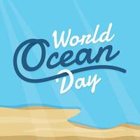 Abstract concept card for the World Ocean Day color background vector