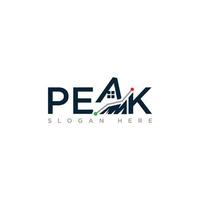 Abstract letter Peak typography logo symbol icon vector