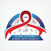 World AIDS day emblem template design vector background