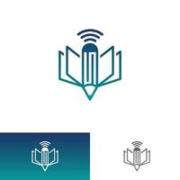 vector de diseño de logotipo de aprendizaje electrónico