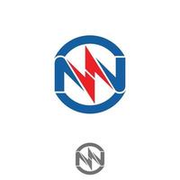 Simple letter NN modern shape technology design symbol vector