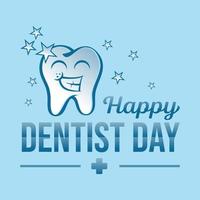 diseño de vector de carta de feliz día del dentista