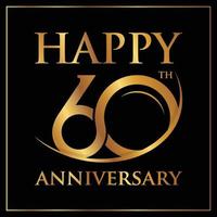 logotipo de feliz 60 aniversario de diseño de lujo vector