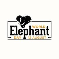 Letter World Elephant Day August 12 template background vector