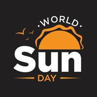 diseño simple de letras del día mundial del sol vector