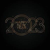 Shiny gold Happy New Year 2023 vector