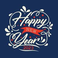 Colorful lettering background Happy New Year 2023 vector
