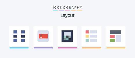 Layout Flat 5 Icon Pack Including . wireframe. layout. Creative Icons Design vector