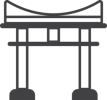 Japanese temple arch illustration in minimal style png