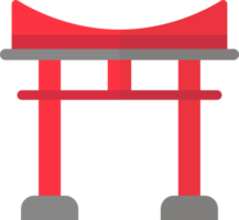 Japanese temple arch illustration in minimal style png