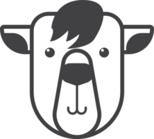 donkey face illustration in minimal style png