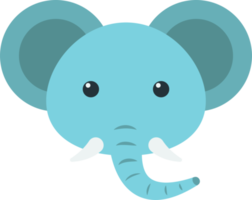 illustration de visage d'éléphant dans un style minimal png