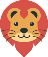 male lion illustration in minimal style png