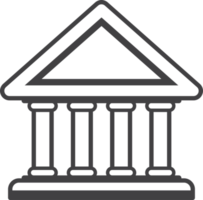 illustration de banque ou de sanctuaire dans un style minimal png