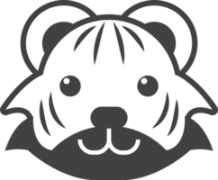 ilustración de tigre en estilo minimalista png