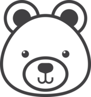 bear face illustration in minimal style png