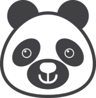 panda face illustration in minimal style png