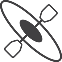 Kayak from above illustration in minimal style png