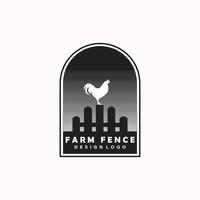 farm fence silhouette logo vector illustration design, minimalist icon template