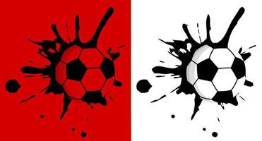 ball for soccer, football hit the wall with splashes. Sport equipment. Team sports. Active lifestyle. Vector