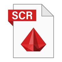 Modern flat design of SCR file icon for web vector