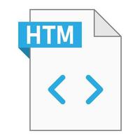 Modern flat design of HTM file icon for web vector