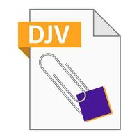 diseño plano moderno del icono de archivo djv para web vector