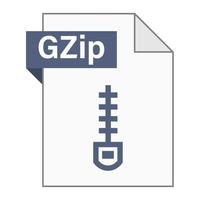 diseño plano moderno del icono de archivo de archivo gzip para web vector