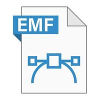 diseño plano moderno de icono de archivo emf para web vector