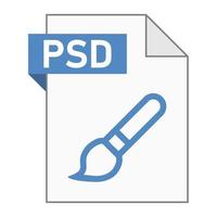 Modern flat design of PSD file icon for web vector