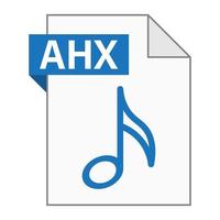 diseño plano moderno del icono de archivo ahx para web vector