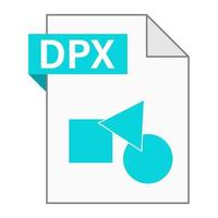 diseño plano moderno del icono de archivo dpx para web vector