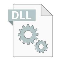 diseño plano moderno del icono de archivo dll para web vector