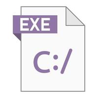 Modern flat design of EXE file icon for web vector