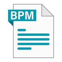 Modern flat design of BPM file icon for web vector