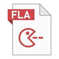 diseño plano moderno de icono de archivo fla para web vector