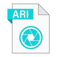 Modern flat design of ARI file icon for web vector