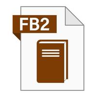 Modern flat design of FB2 file icon for web vector