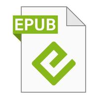 diseño plano moderno de icono de archivo epub para web vector