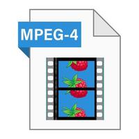 diseño plano moderno de icono de archivo mpeg-4 para web vector