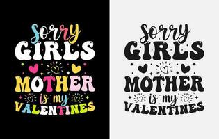 diseño de camisetas de San Valentín, camisetas de tipografía de San Valentín, camiseta de San Valentín para colorear vector