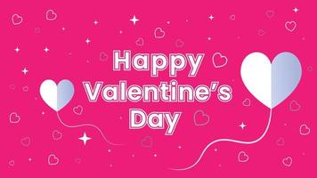 Valentine's day greeting card design template with editable text style effect in magenta color background. EPS vector file