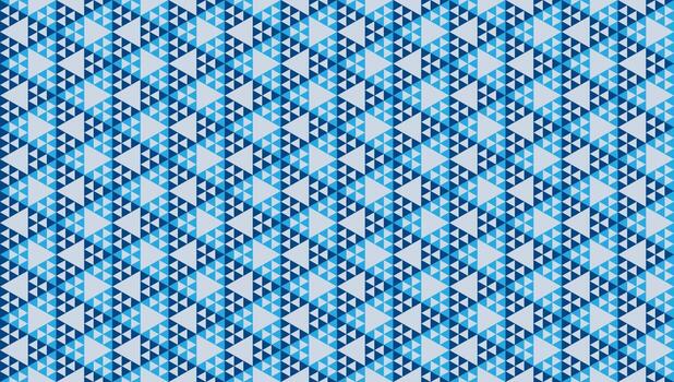 Abstract Polygonal Triangles Ornament. Blue Triangular Shapes. Geometric Seamless Pattern Design Template. vector