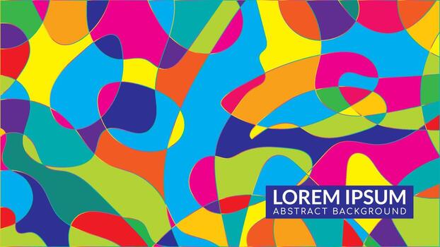 Overlaping multicolored wavy geomectric shape. Abstract background design template vector