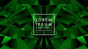 Symmetrical Poligonal Pattern Illustration in Dark Green Color Gradient. Abstract Background Design Template with Emerald Crystal Ornament. vector