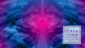 Meditative utopian background with abstract geometric ornament and neon color gradient vector