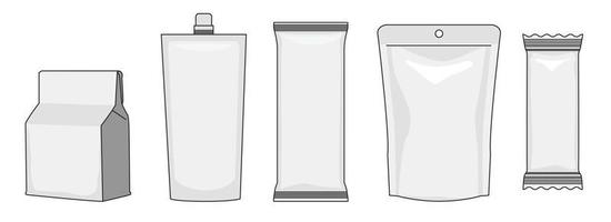 White pouch packing Vector illustration