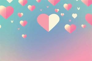 Colorful background with hearts vector