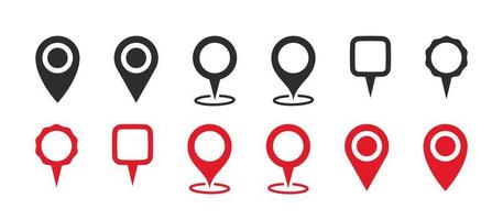 iconos de pin de ubicación. punteros de ubicación modernos. iconos de marca de ubicación. ilustración vectorial vector